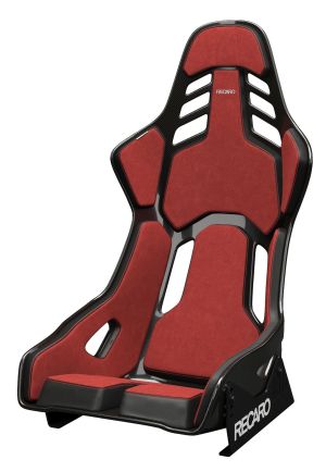 RECARO Podium CF Alcantara red/Leather black L* Alcantara red/leather black, Standard equipment  RECARO Podium CF L: with upholstery pads for taller drivers + ABE and FIA homologation * / ** + Suitable for the race track and road + Seat shell made of carb