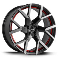 BARRACUDA TZUNAMEE EVO Dark Gunmetal brushed undercut Trimline red Wheel 9x20 - 20 inch 5x120 bolt circle