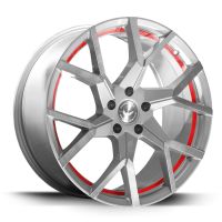 BARRACUDA TZUNAMEE EVO Silver brushed undercut Trimline red Wheel 8,5x19 - 19 inch 5x112 bolt circle