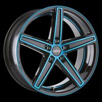 Oxigin 18 Concave light blue polish Wheel 10x22 - 22 inch 5x112 bold circle