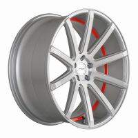CORSPEED DEVILLE Silver-brushed-Surface/ undercut Color Trim rot 9x21 5x112 Lochkreis