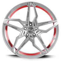 CORSPEED KHARMA Silver-brushed-Surface undercut Trimline red 10x20 5x112 bolt circle