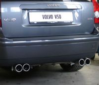 Fox sport exhaust part fits for Volvo V50/ S40 II final silencer exit right/left  - 2x76 type 13 right/left  - 2,0l 100kW  - pipe diameter: 63,5mm  - half system from catalytic converter