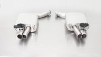 Remus Sport exhausts left and right, fits within the original exhaust outlets, with integrated valves, incl. EC type approval Original tube  60 mm - REMUS tube  65 mm The supplied actuators activate the valves via the vehicle onboard electronics. fits f