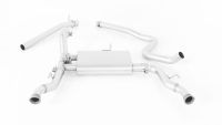 Remus Cat-back sport exhaust system, fits into the original skirt using integrated tail pipes, with integrated valves, incl. EC type approvalOriginal tube  60 mm - REMUS tube  65 mmIt is not permissible to activate the valve on public roads as per the E